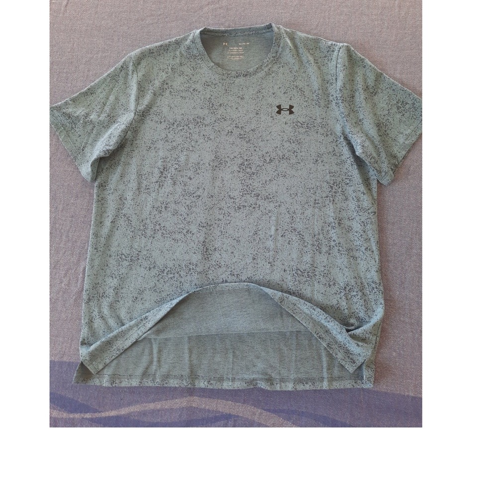 Under Armour Mens XL Tech Tee Short Sleeve Loose Fit Static All over Print Teal